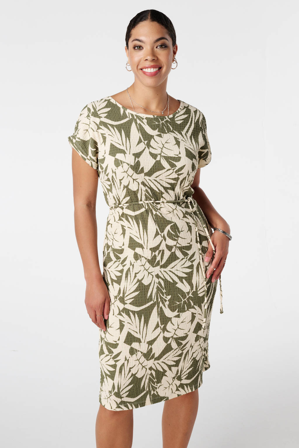 Kaki Zomerjurk Korte Mouw MS Mode Zomerjurk Kaki Kopen? Morgen In