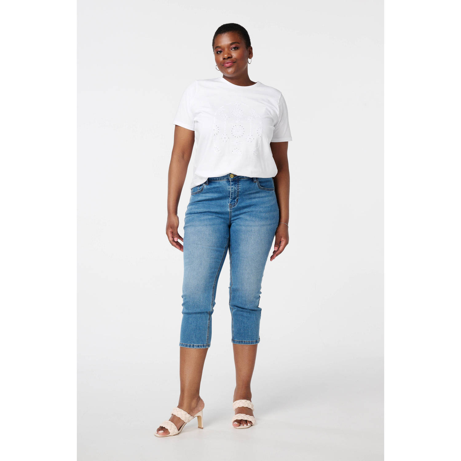 MS Mode capri jeans medium blue denim