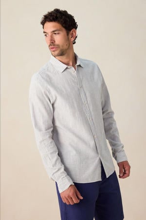 linnen casual overhemd blauw
