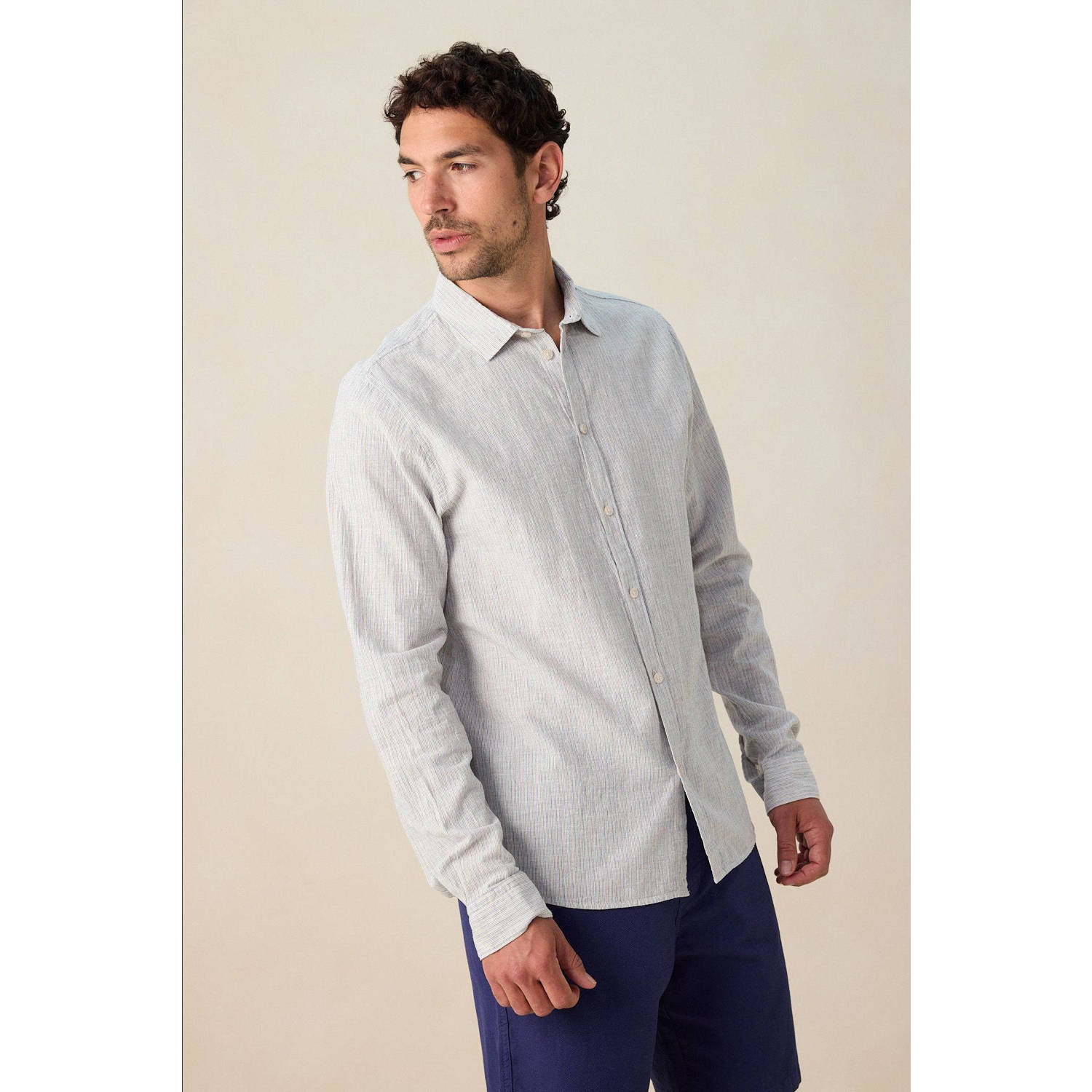 Sissy-Boy linnen casual overhemd blauw