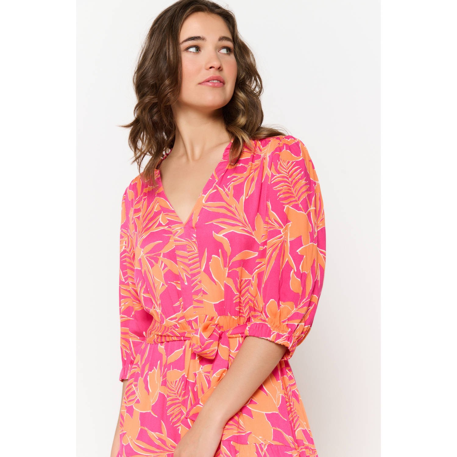 LOLALIZA midi jurk oranje