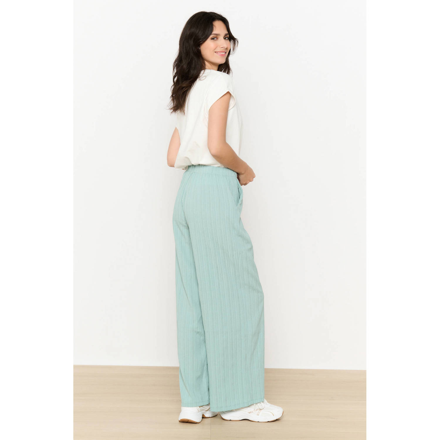 LOLALIZA wide leg broek mintgroen