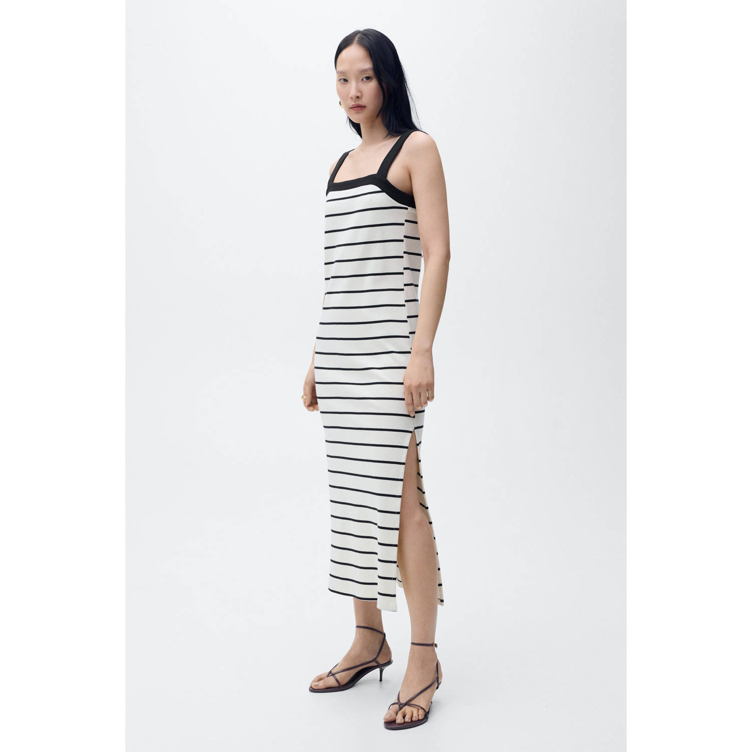 Mango midi jurk ecru