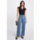 Morgan kanten top marineblauw
