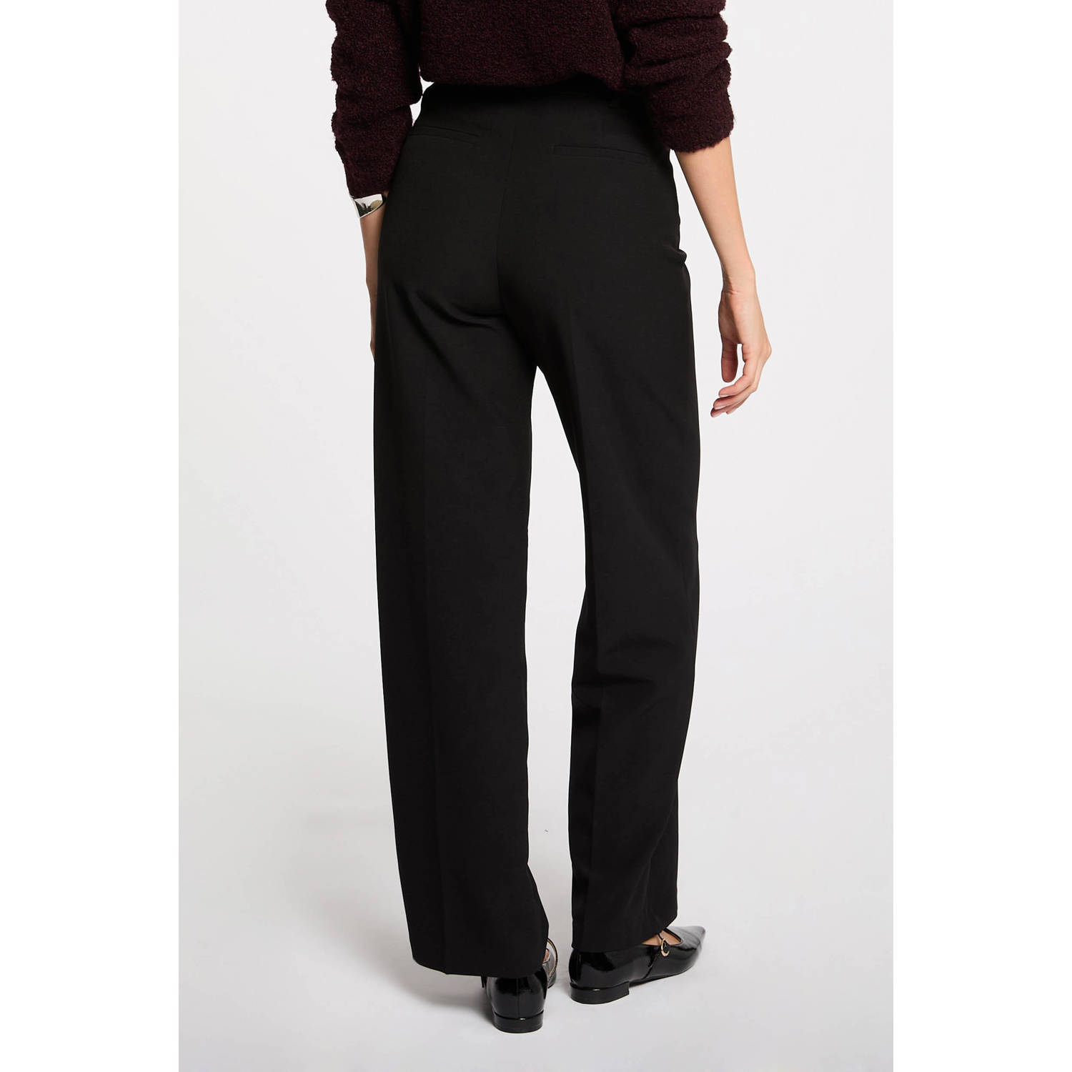 Morgan straight high waist pantalon zwart