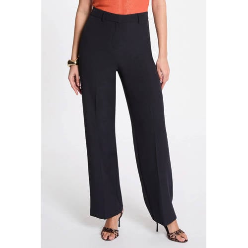 Morgan straight high waist pantalon marine afbeelding