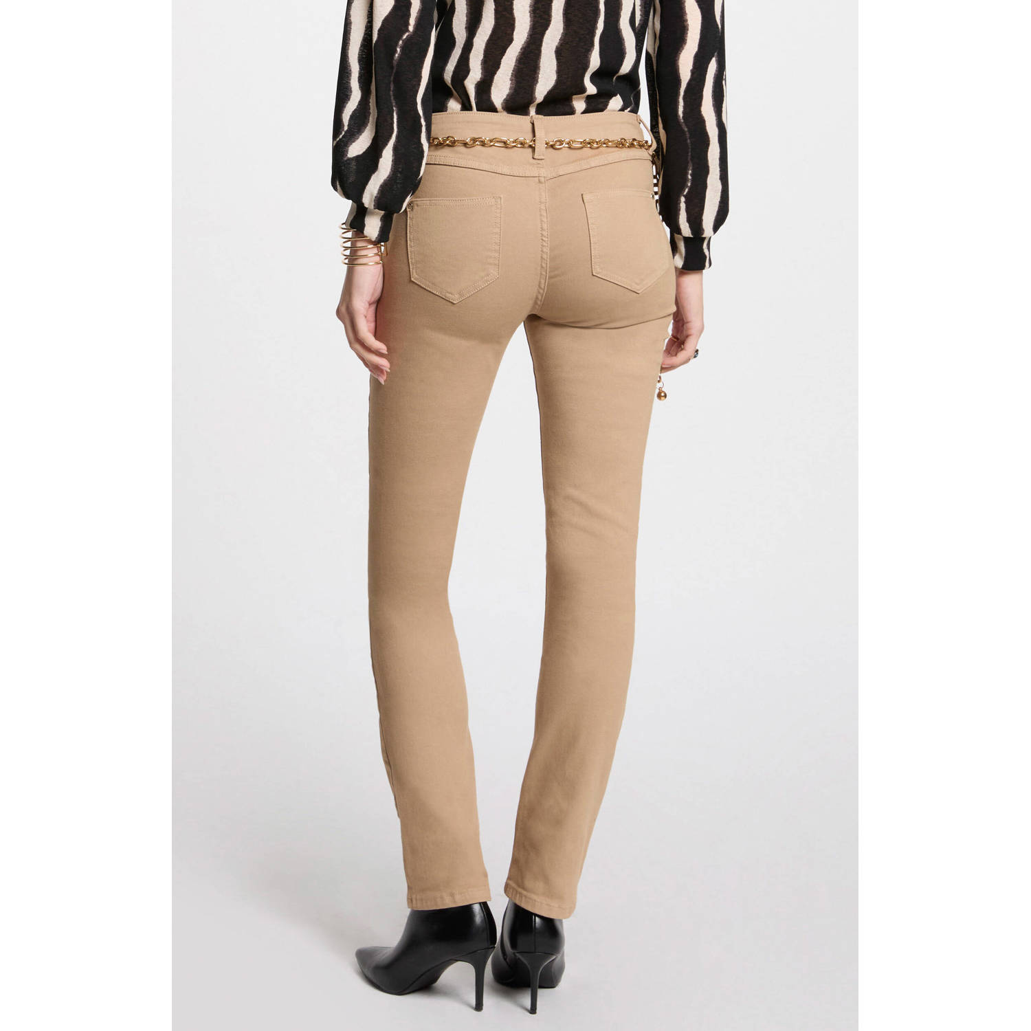 Morgan slim regular waist broek camel
