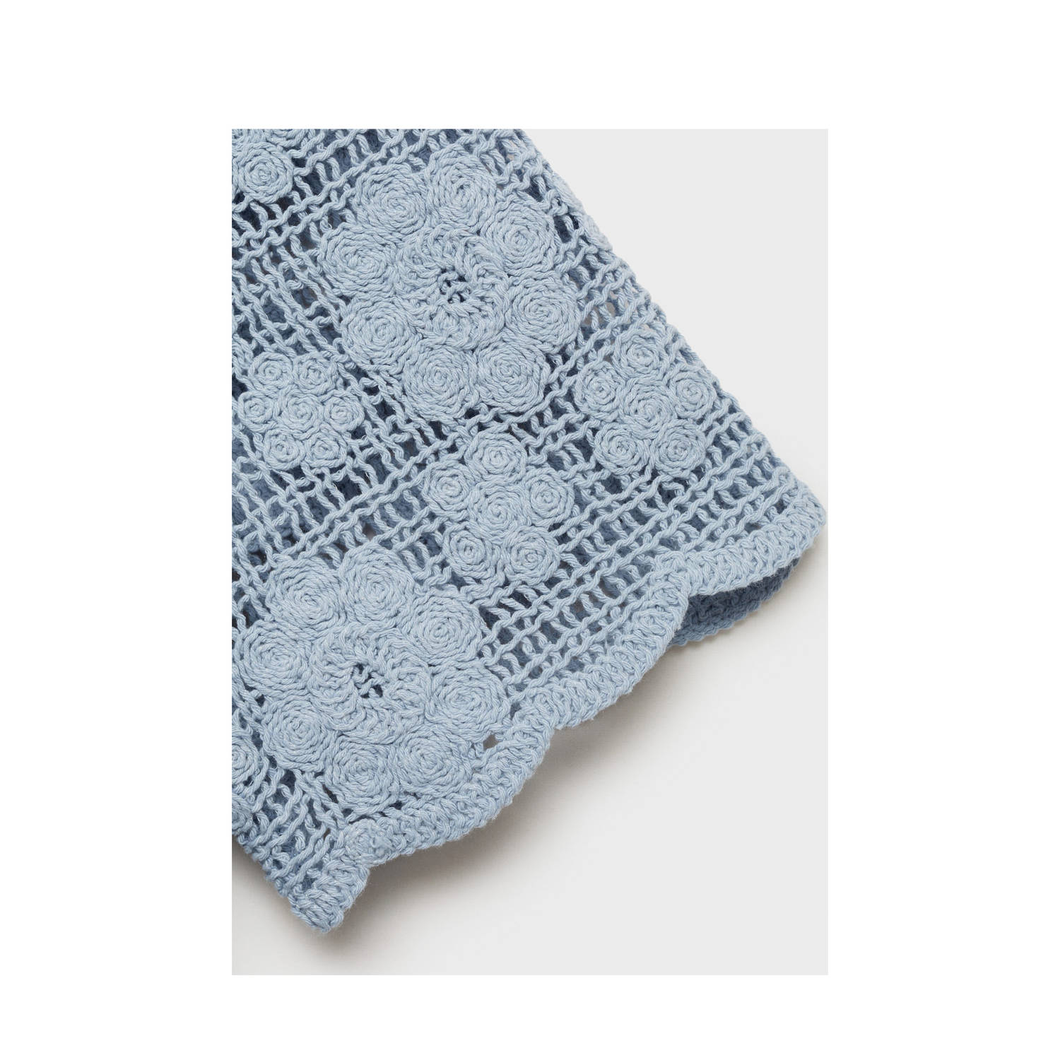 Mango T-shirt grijsblauw crochet