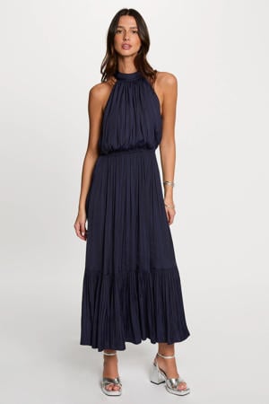 satijnen jurk marineblauw