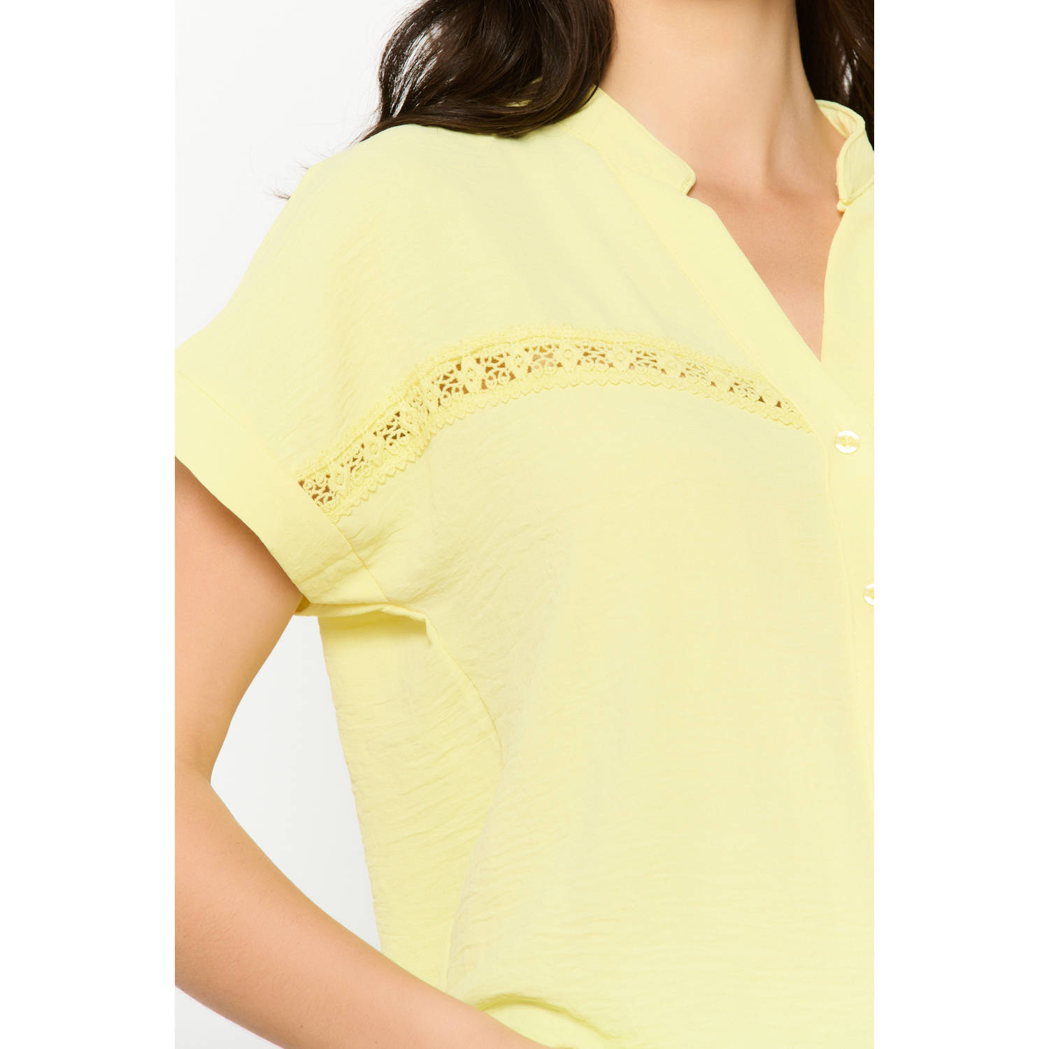 LOLALIZA blouse broderie lichtgeel