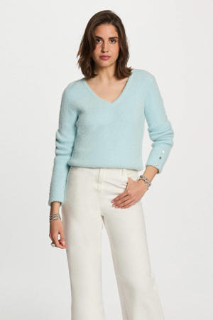 trui fijn gebreid turquoise
