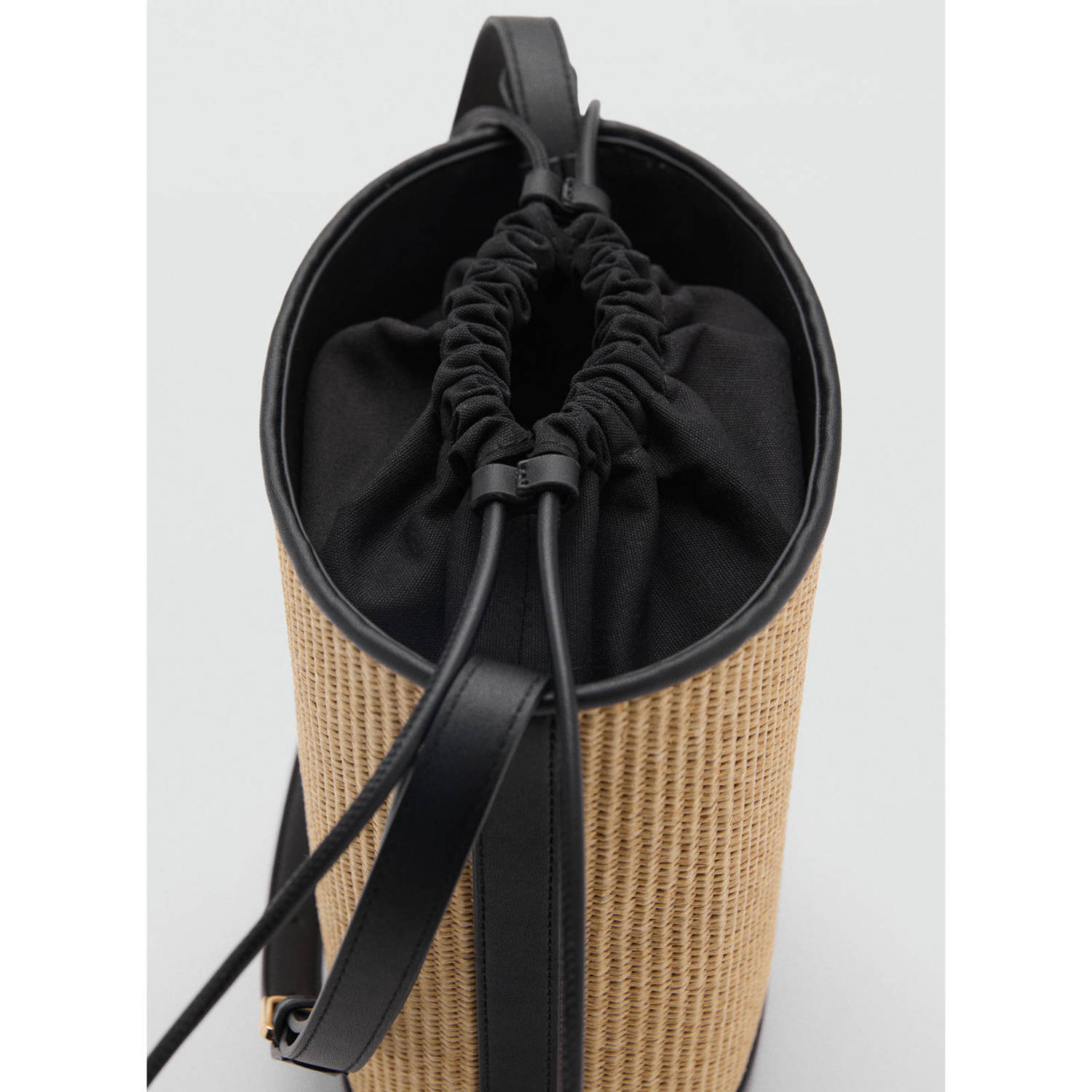 Mango crossbody tas naturel zwart