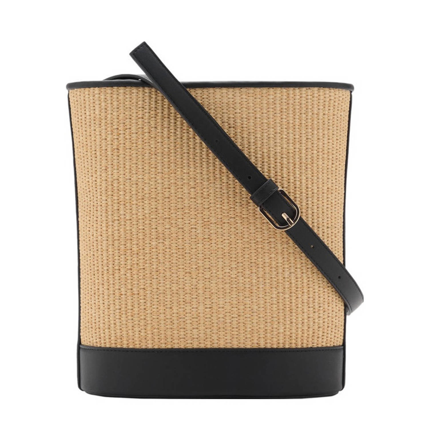 Mango crossbody tas naturel zwart