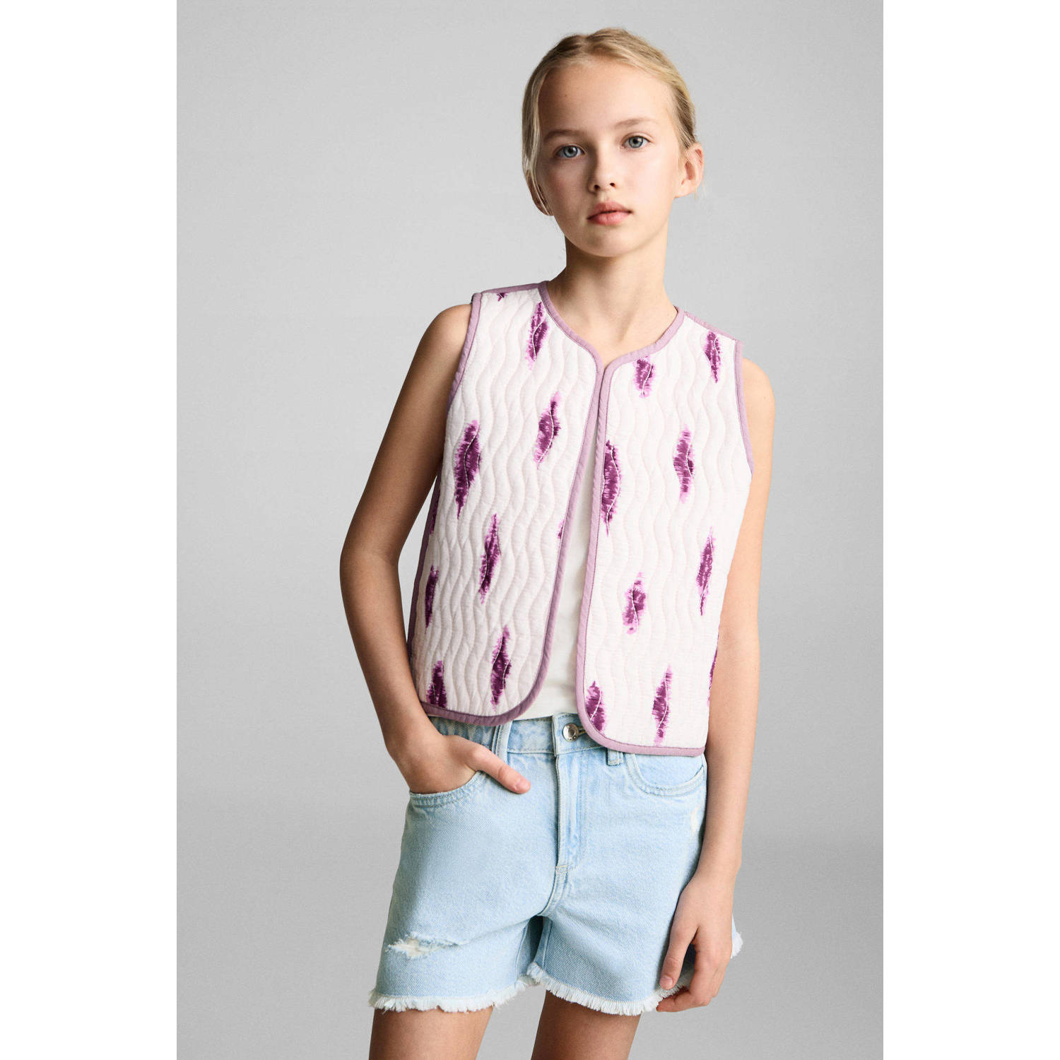 Mango Kids denim short light blue denim