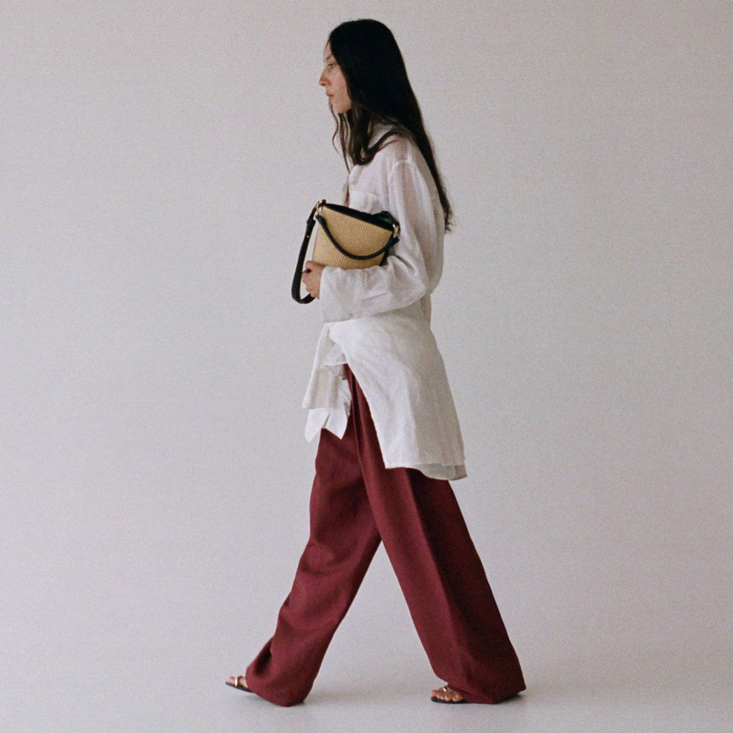 Mango crossbody tas naturel zwart