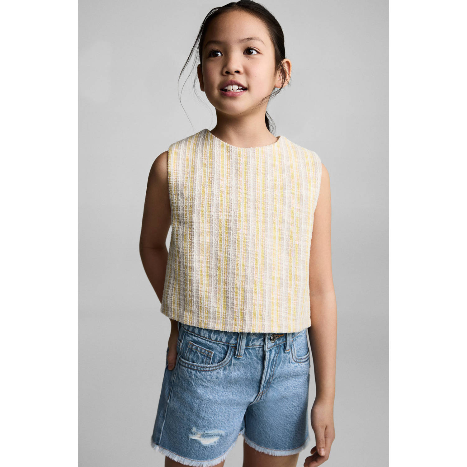 Mango Kids denim short medium blue denim