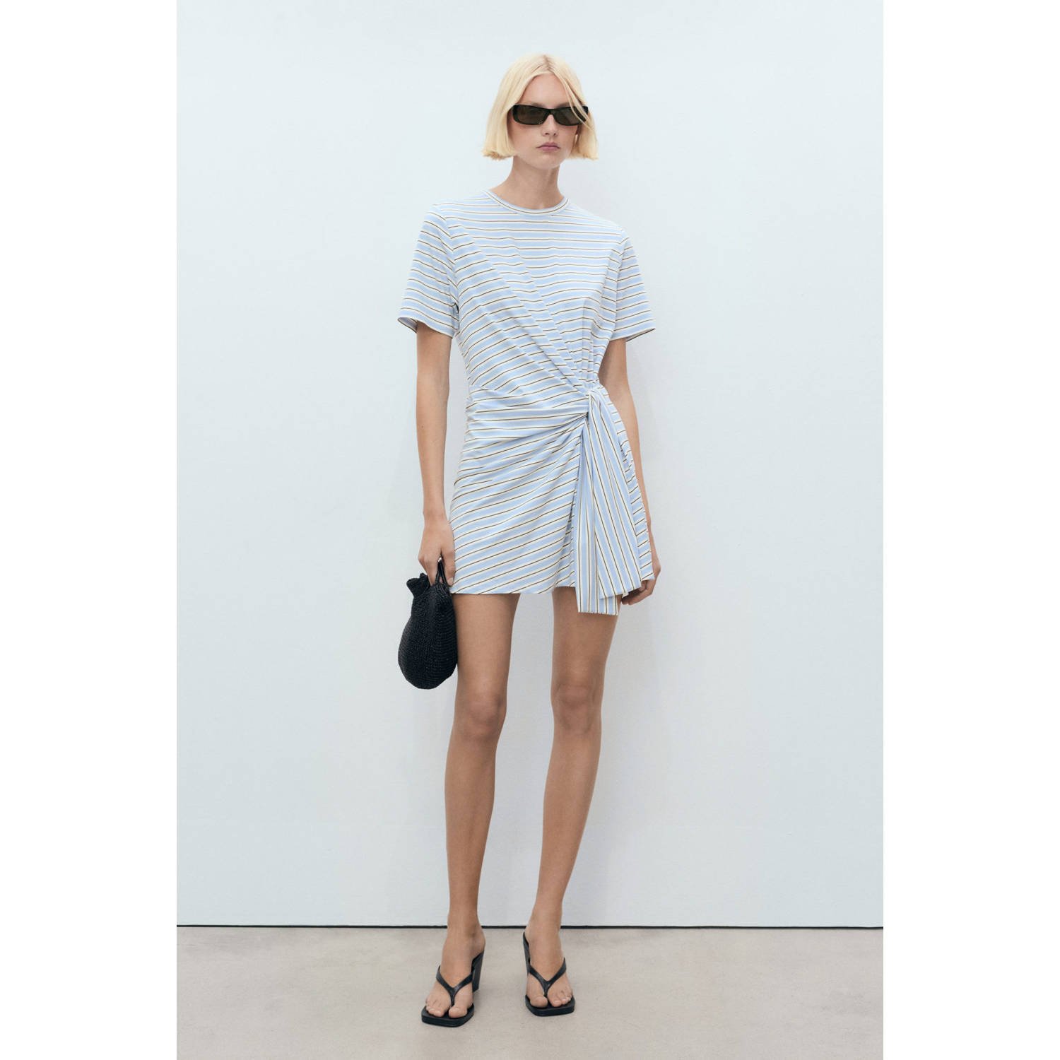 Mango t-shirtjurk lichtblauw