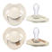 Difrax LOVI Dynamische Fopspeen Prime -  6 tot 18 Maanden - Lichtbeige & Creme - 2 st.