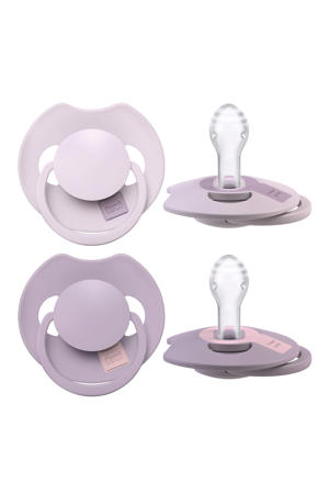 Difrax LOVI Dynamische Fopspeen Prime -  6 tot 18 Maanden - Lichtroze & Paars - 2 st.