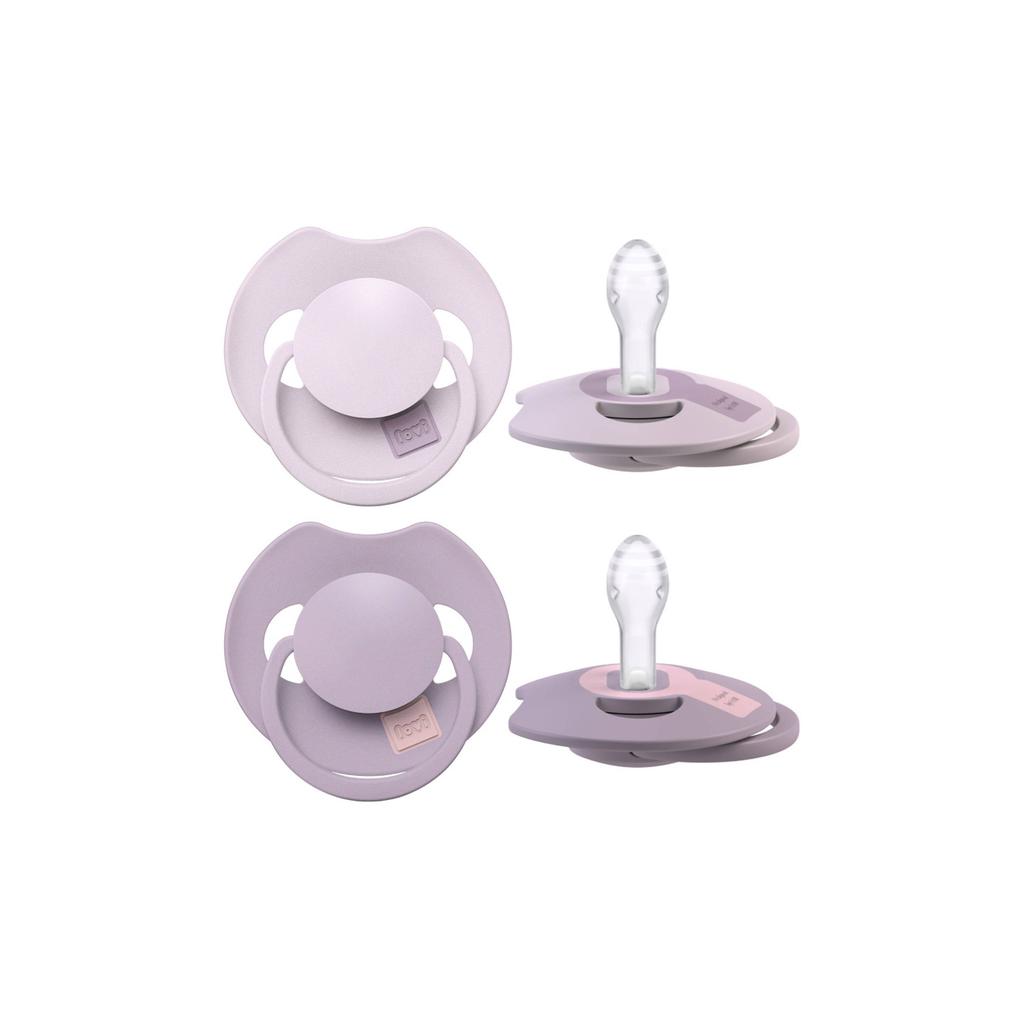 Difrax LOVI Difrax LOVI Dynamische Fopspeen Prime - 0 tot 6 Maanden - Lichtroze & Paars - 2 st.