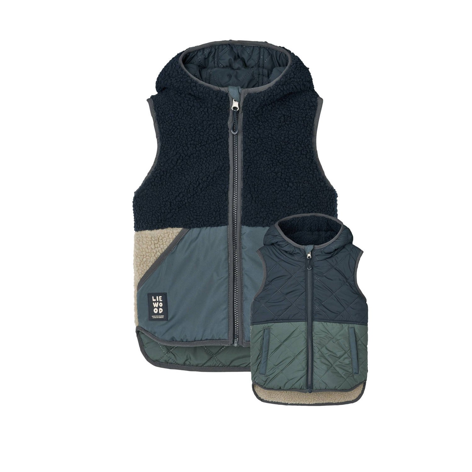 Liewood teddy reversible jas blauw