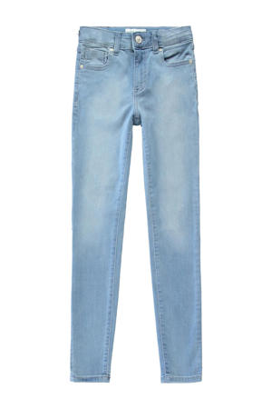 high waist skinny jeans  light blue denim