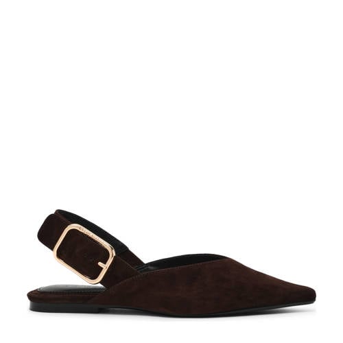 Steve Madden Sianna suède slingback loafers bruin afbeelding
