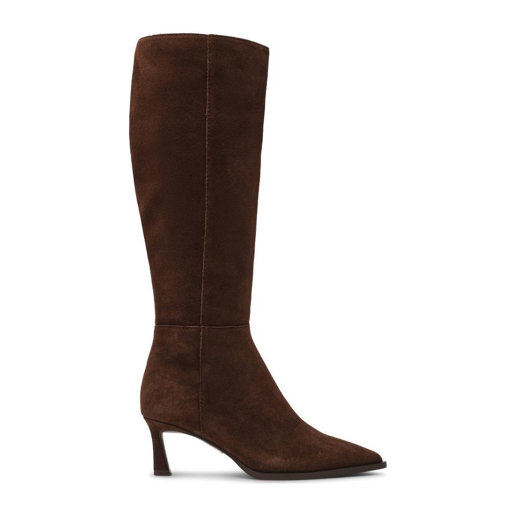 Bruine dames Steve Madden Lucid suède hoge laarzen met ritssluiting