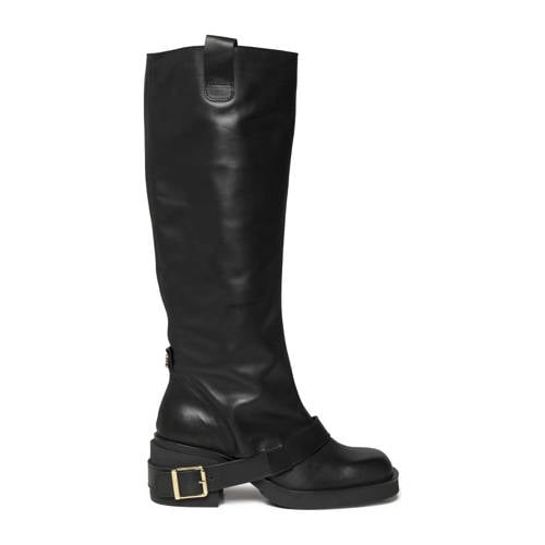 Steve Madden Aletta Leren hoe laarzen zwart afbeelding