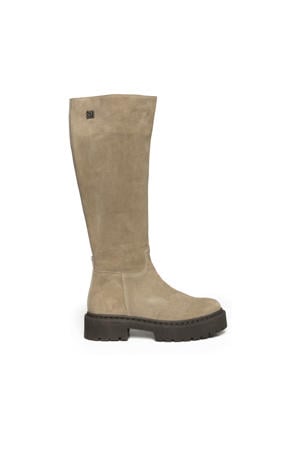 Galina suède hoge laarzen beige
