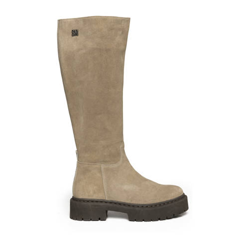 Steve Madden Galina suède hoge laarzen beige afbeelding