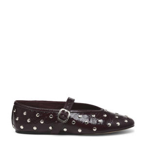 Archer leren ballerina's met studs donkerrood