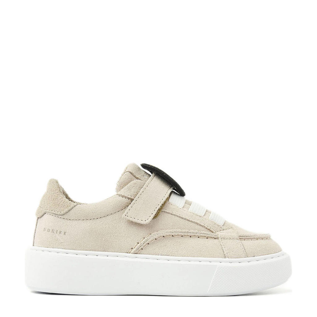 Beige jongens Nubikk Vince Caldera K suède sneakers met klittenband