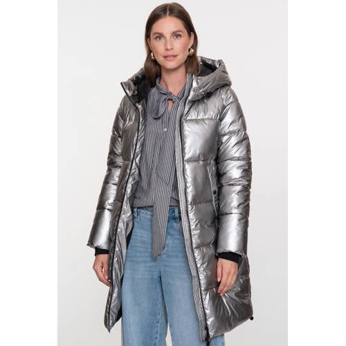 Geisha winterjas metallic zilver afbeelding