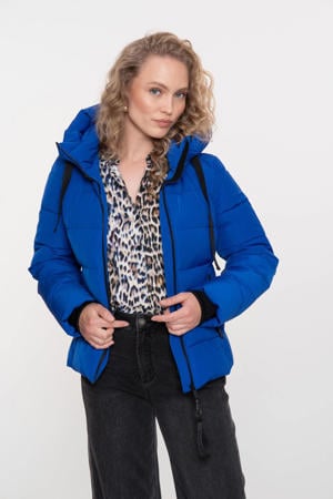 gewatteerde jas blauw
