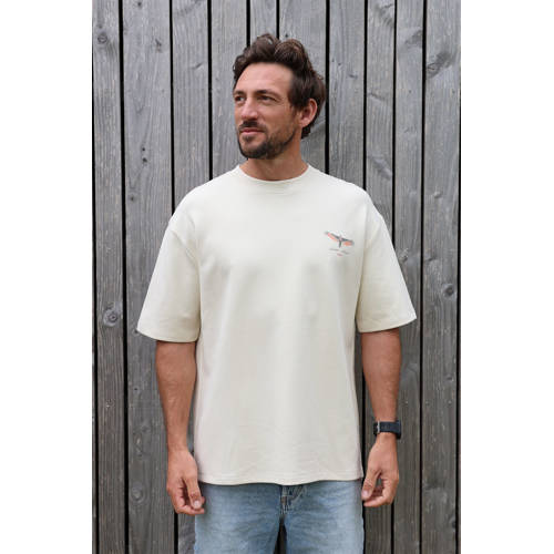 Kultivate oversized T-shirt beige afbeelding