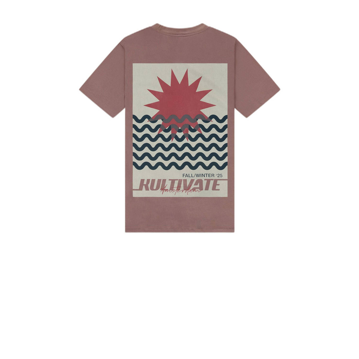 Kultivate regular T-shirt oudroze