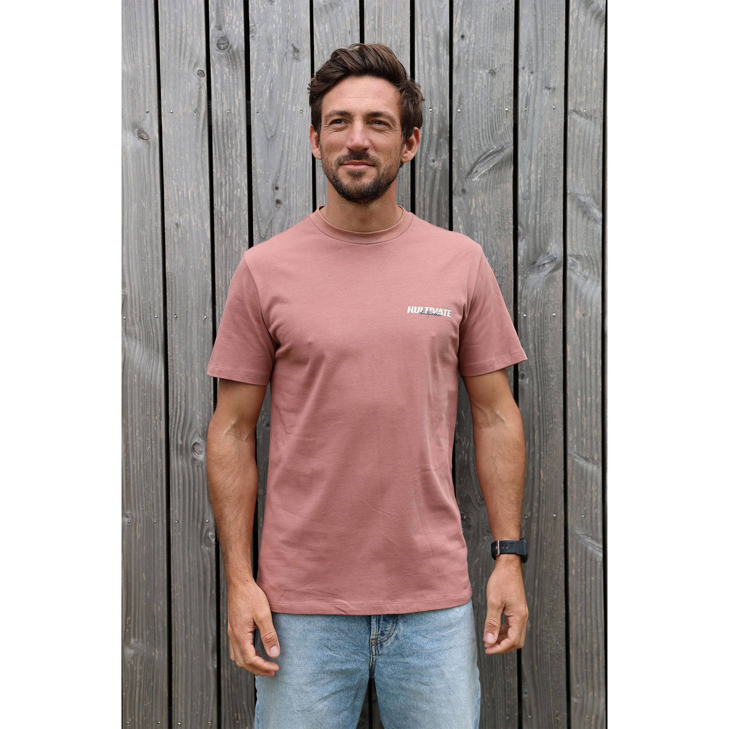 Kultivate regular T-shirt oudroze