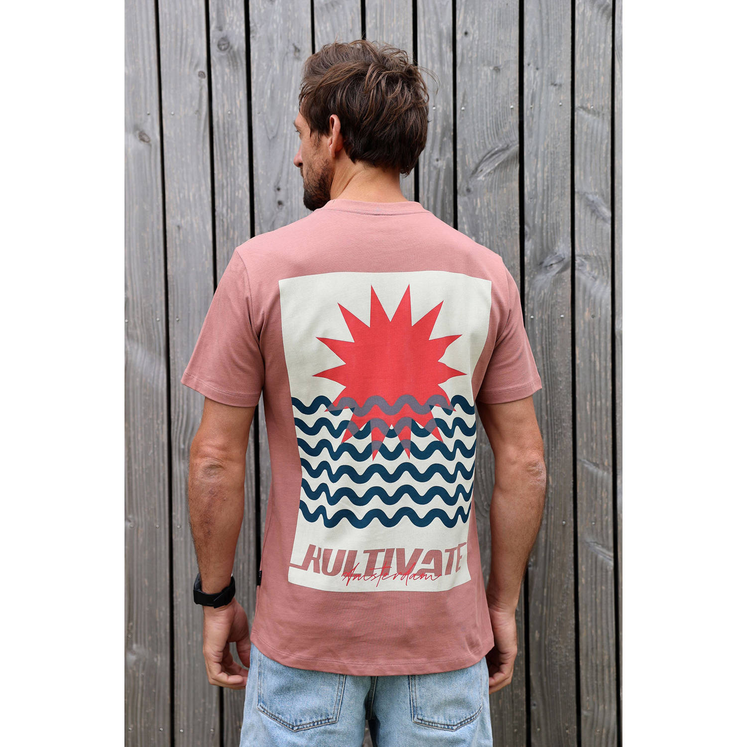 Kultivate regular T-shirt oudroze