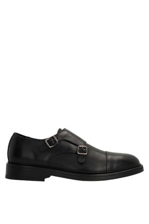 leren gespschoenen zwart