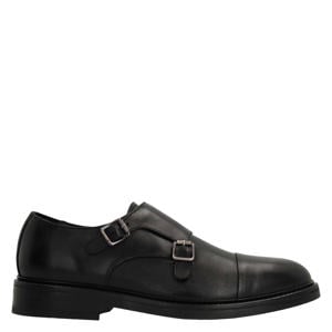leren gespschoenen zwart