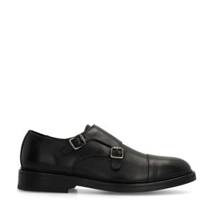   leren gespschoenen zwart