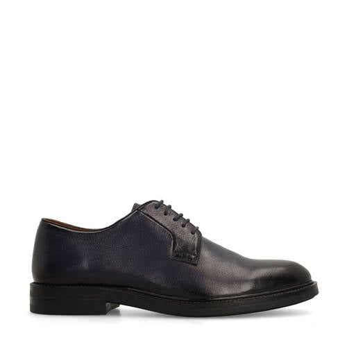 Manfield leren veterschoenen zwart afbeelding