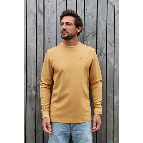 Kultivate sweater met backprint geel afbeelding