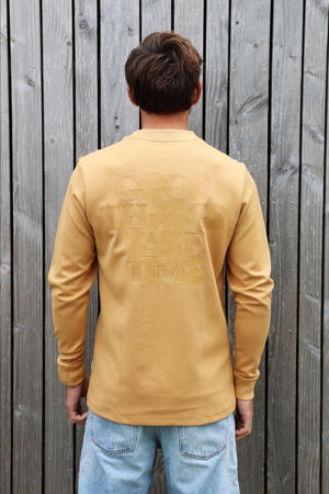 sweater met backprint geel