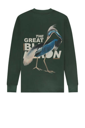 sweater met backprint groen