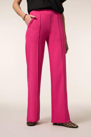 wide leg regular waist pantalon fuchsia