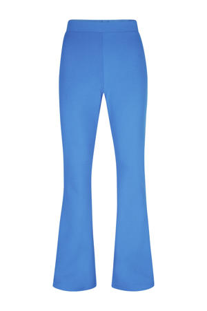slim regular waist flared broek blauw