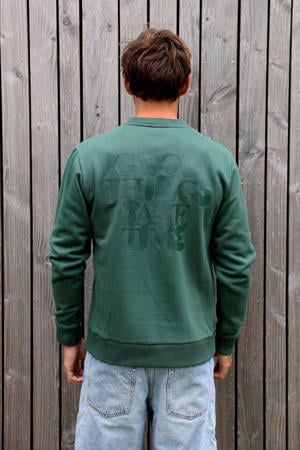 sweater met backprint groen