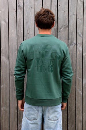 sweater met backprint groen